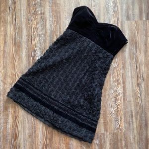 Betsey Johnson Floral Black Velvet Mini Dress